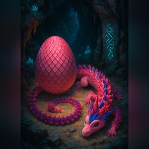 3D Printed Dragon With Egg